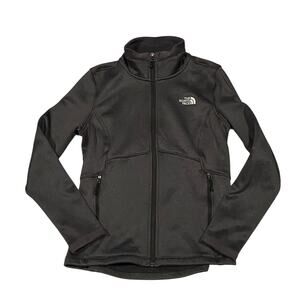 North Face Jacket Womens Medium Grey Full Zip Agave Fleece Hiking Outdoors